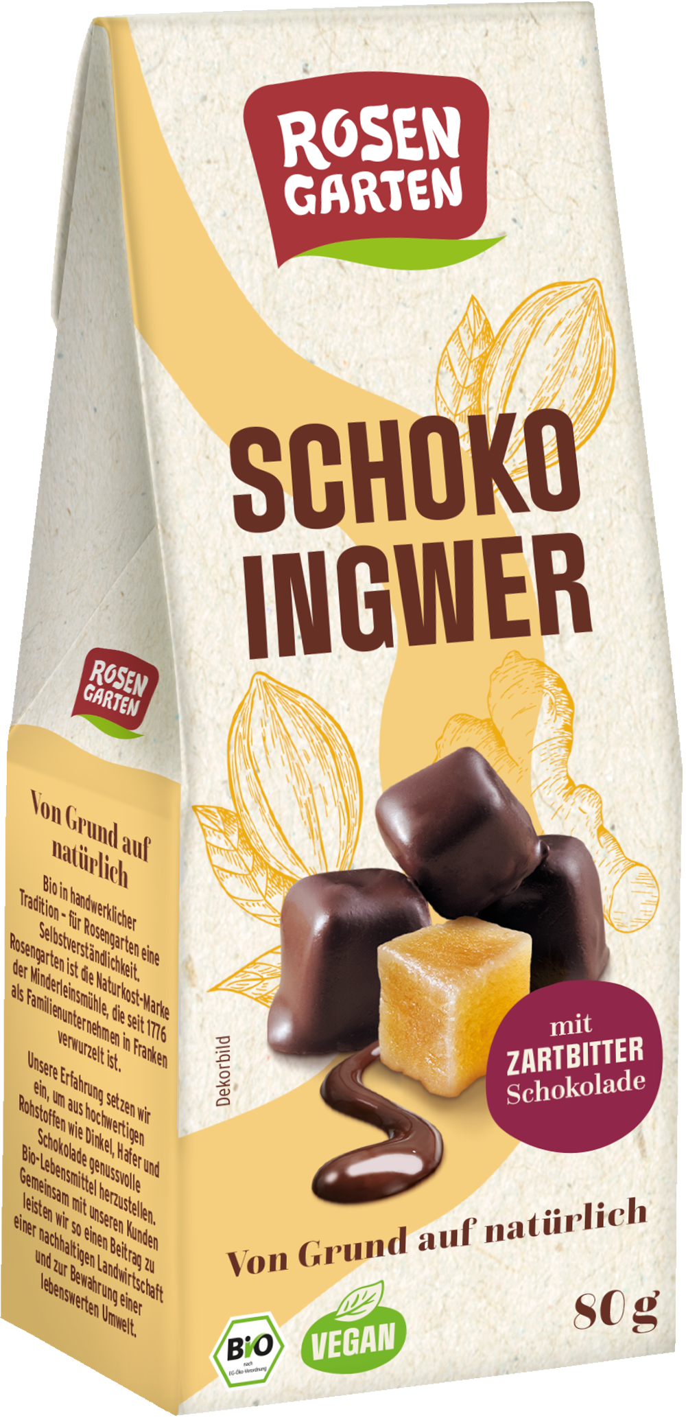 Rosengarten Schoko-Ingwer 80g