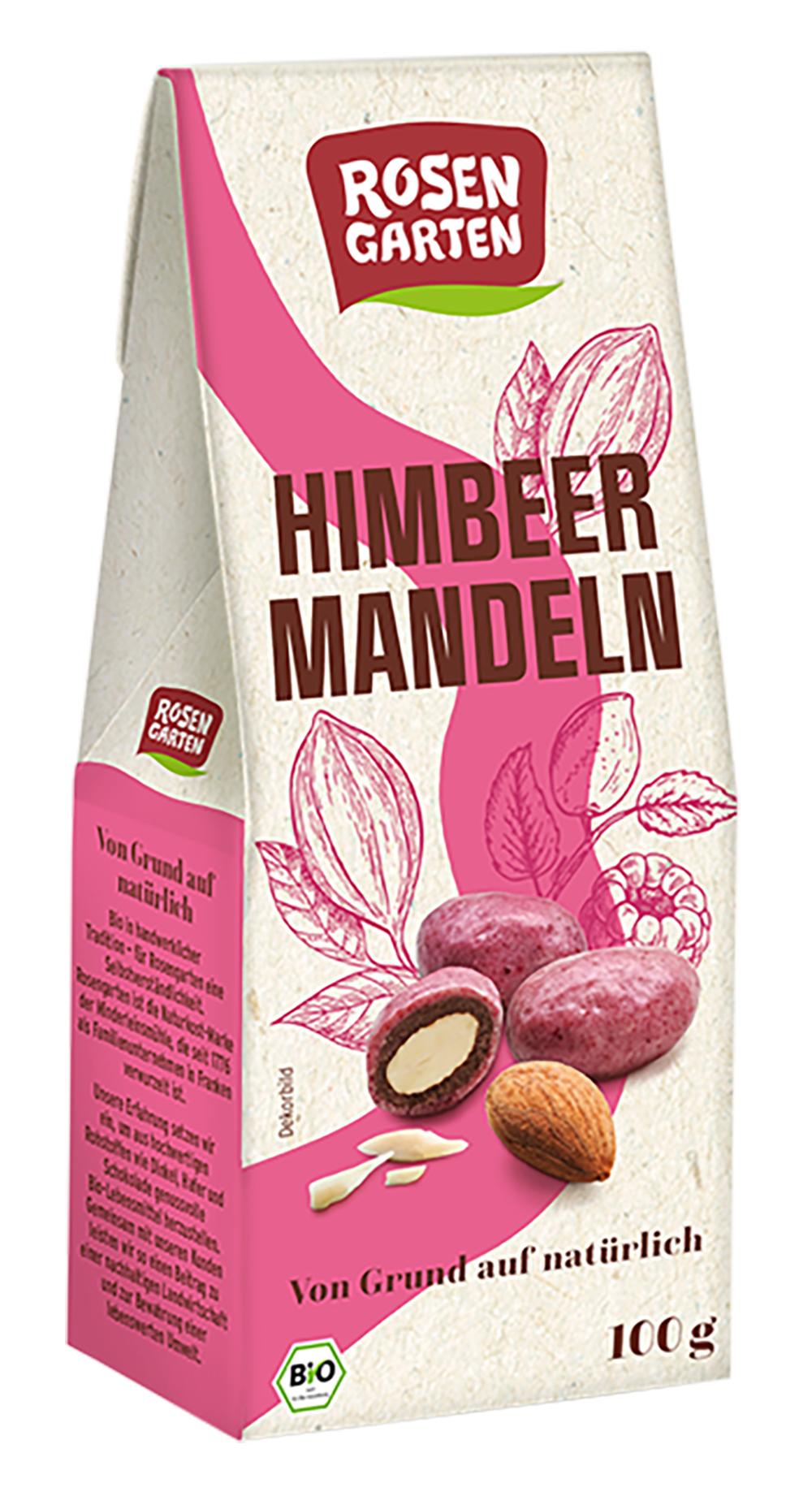 Rosengarten Himbeer-Mandeln schokoliert 100g