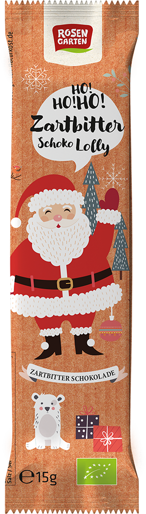 Rosengarten Schoko-Lolly Zartbitter Nikolaus vegan 15g/W MHD 18.04.2026