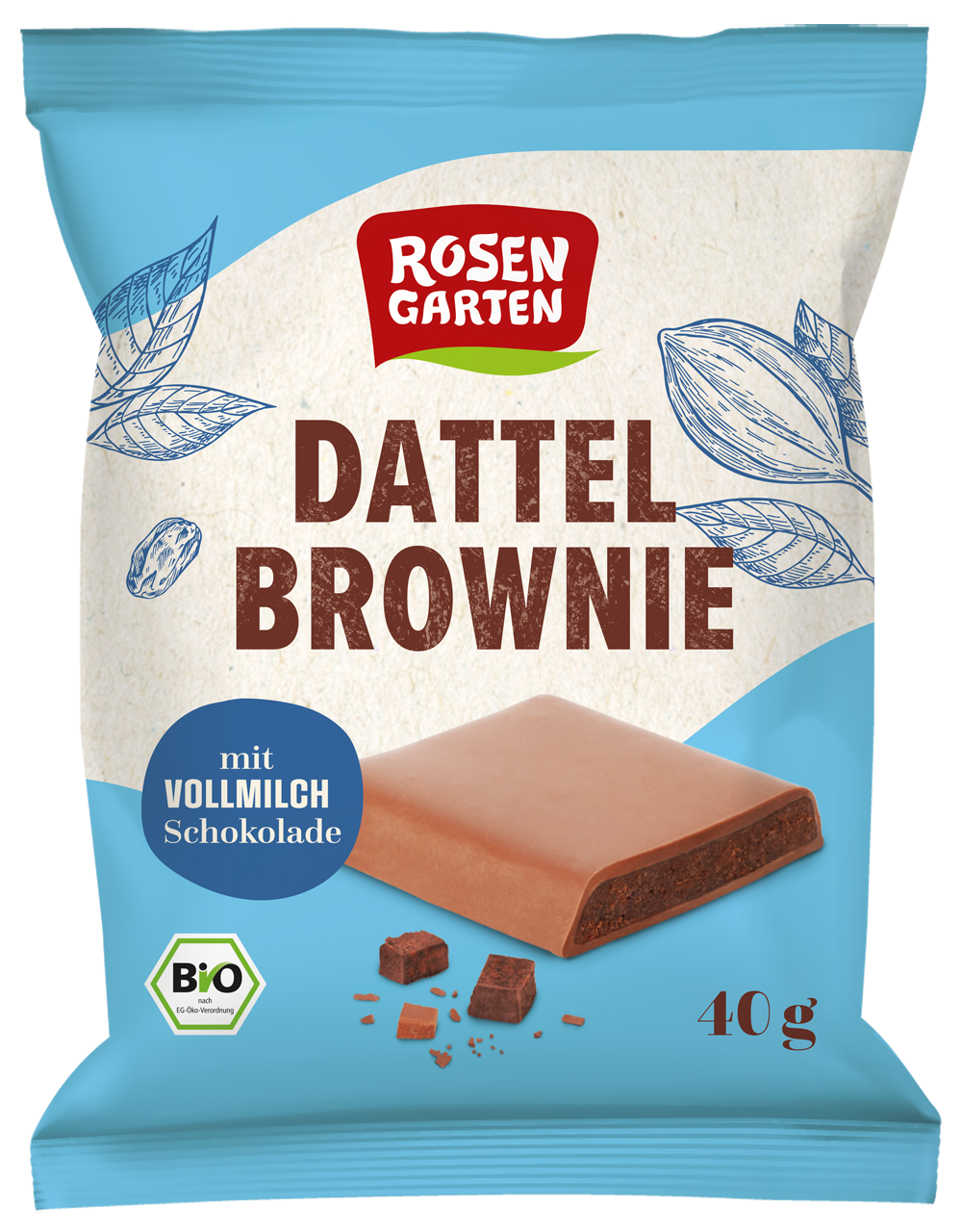 Rosengarten Dattel-Brownie Vollmilch 40g