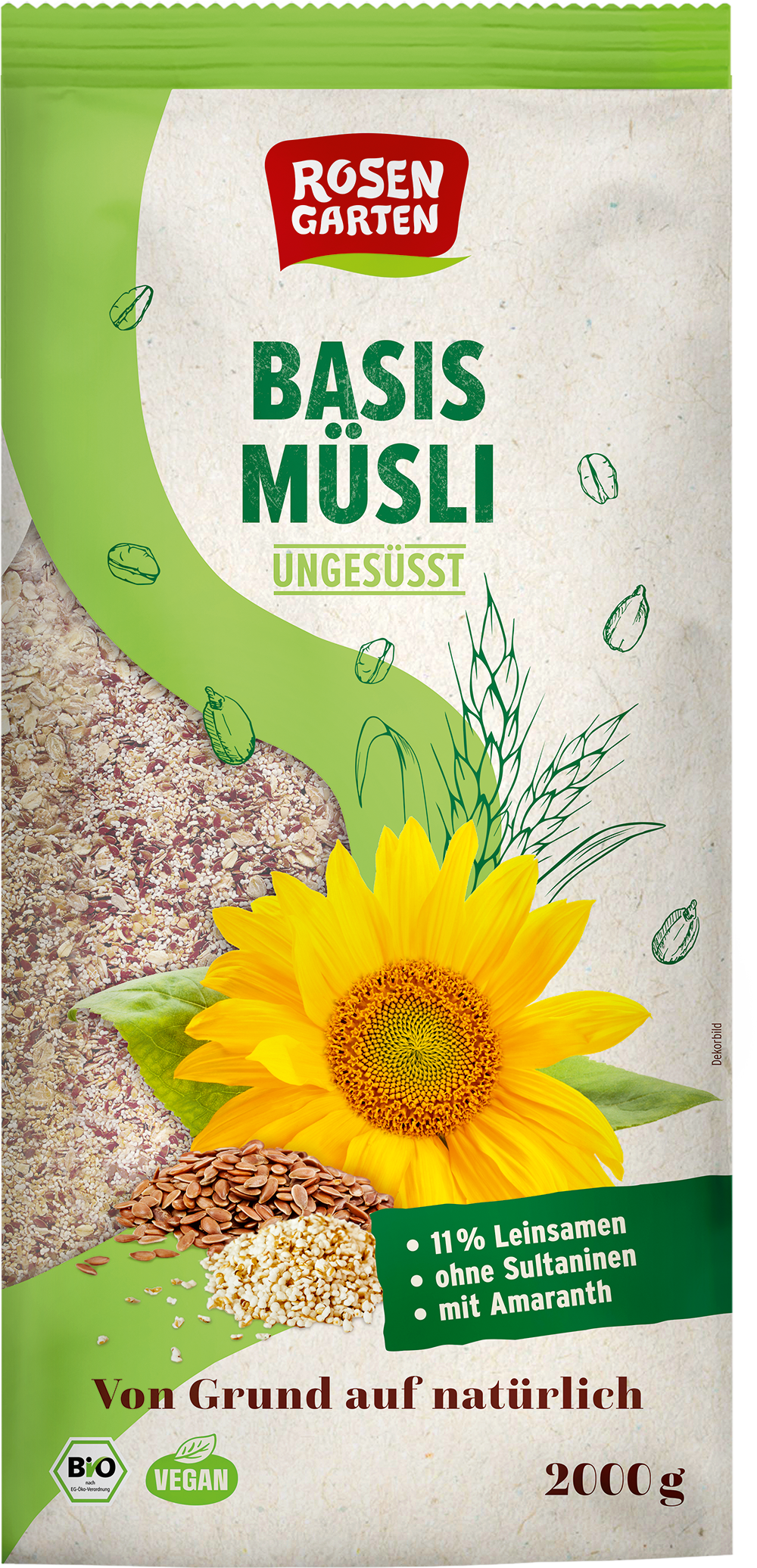 Rosengarten Basis-Müsli ungesüßt 2kg
