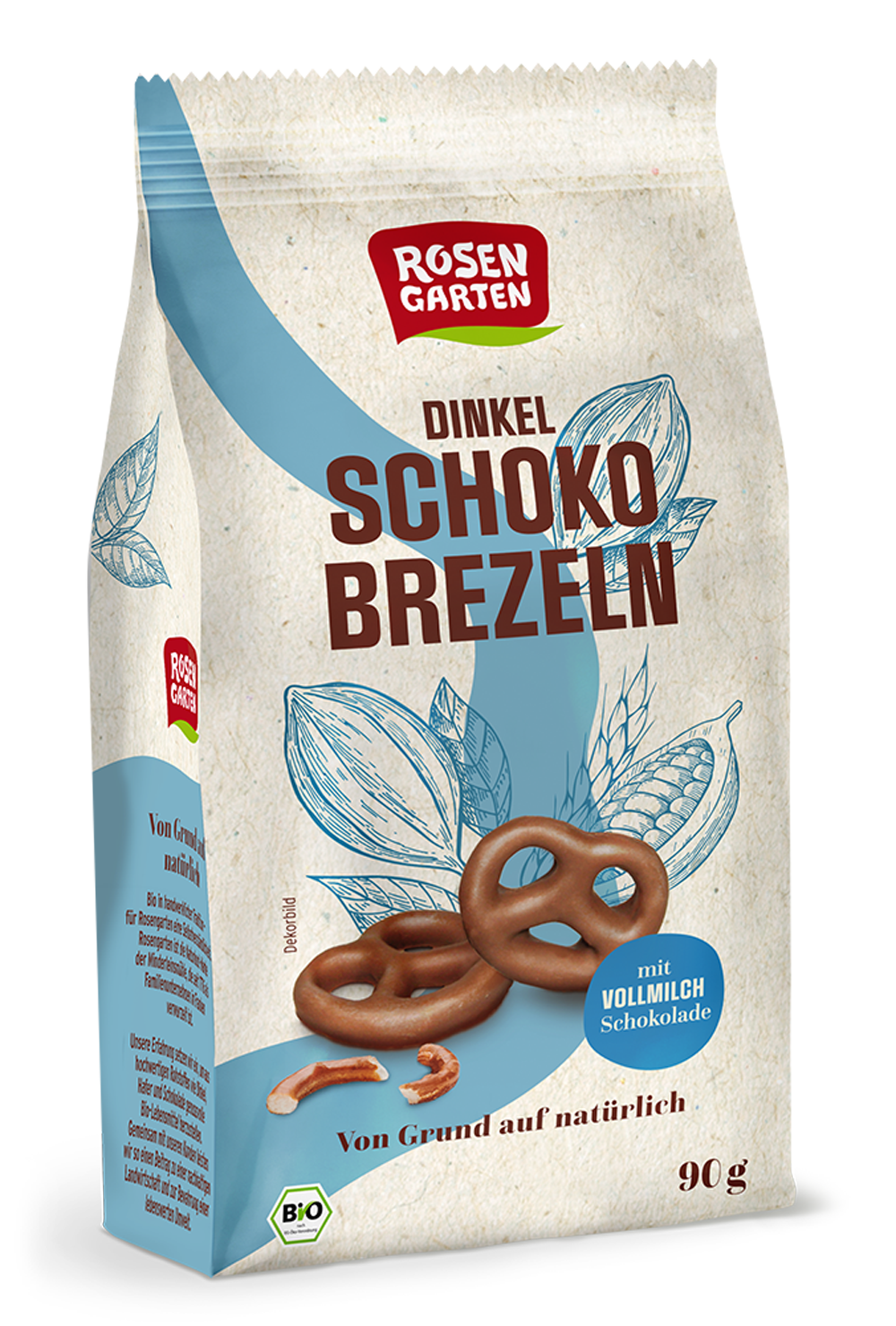 Rosengarten Dinkel-Schokobrezeln Vollmilch 90g/A