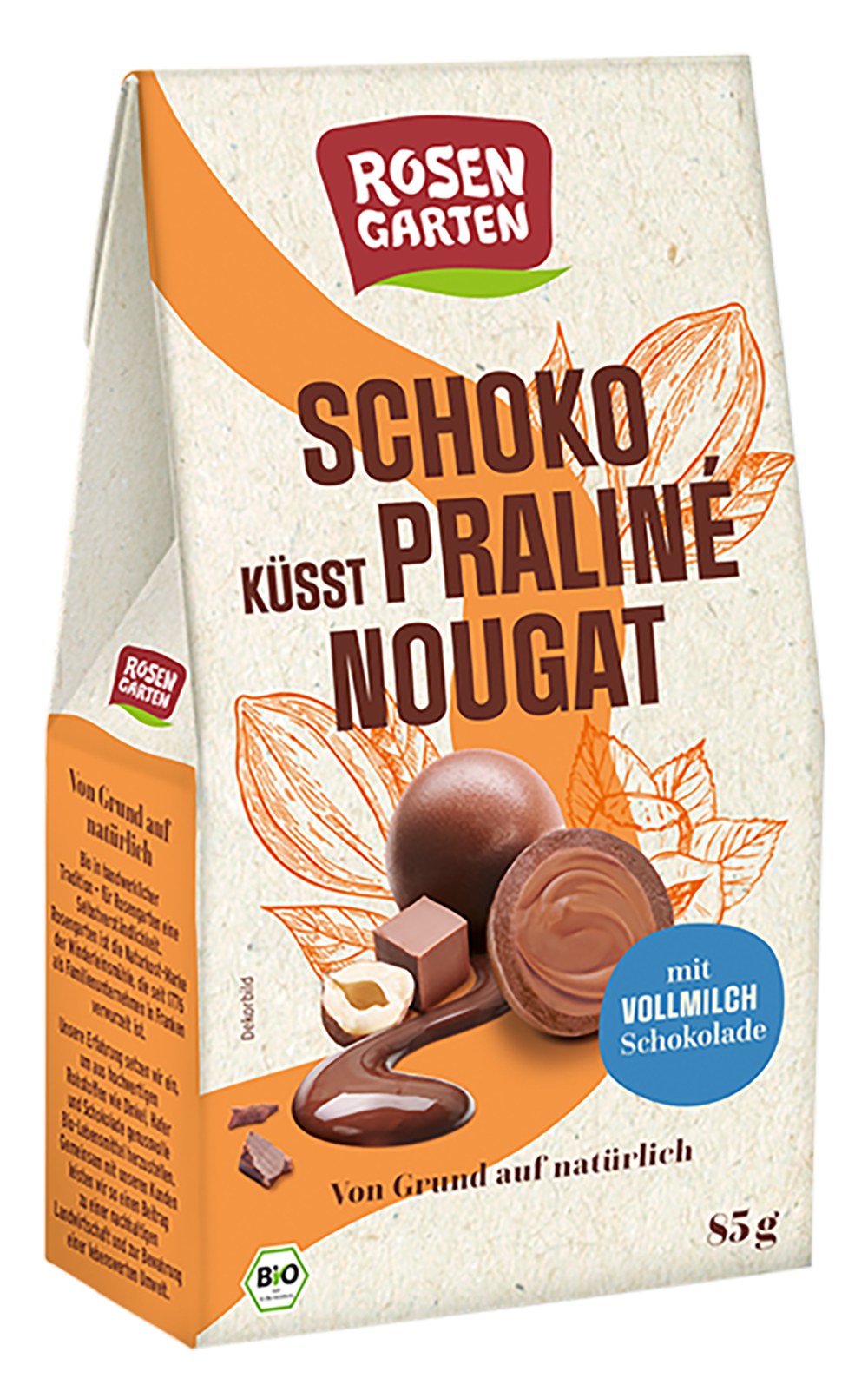 Rosengarten Schoko küsst Praliné Nougat 85g