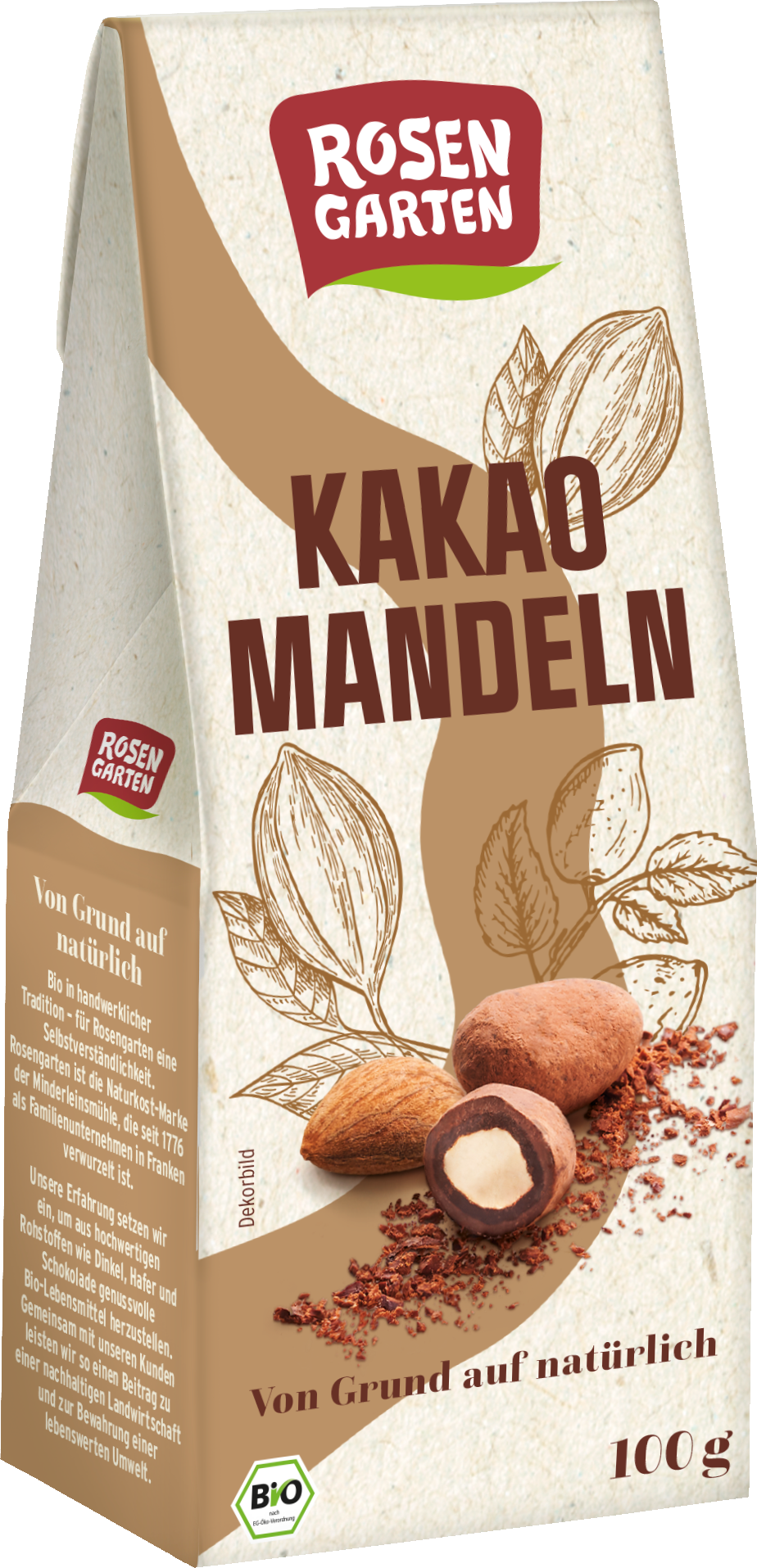 Rosengarten Kakao-Mandeln schokoliert 100g
