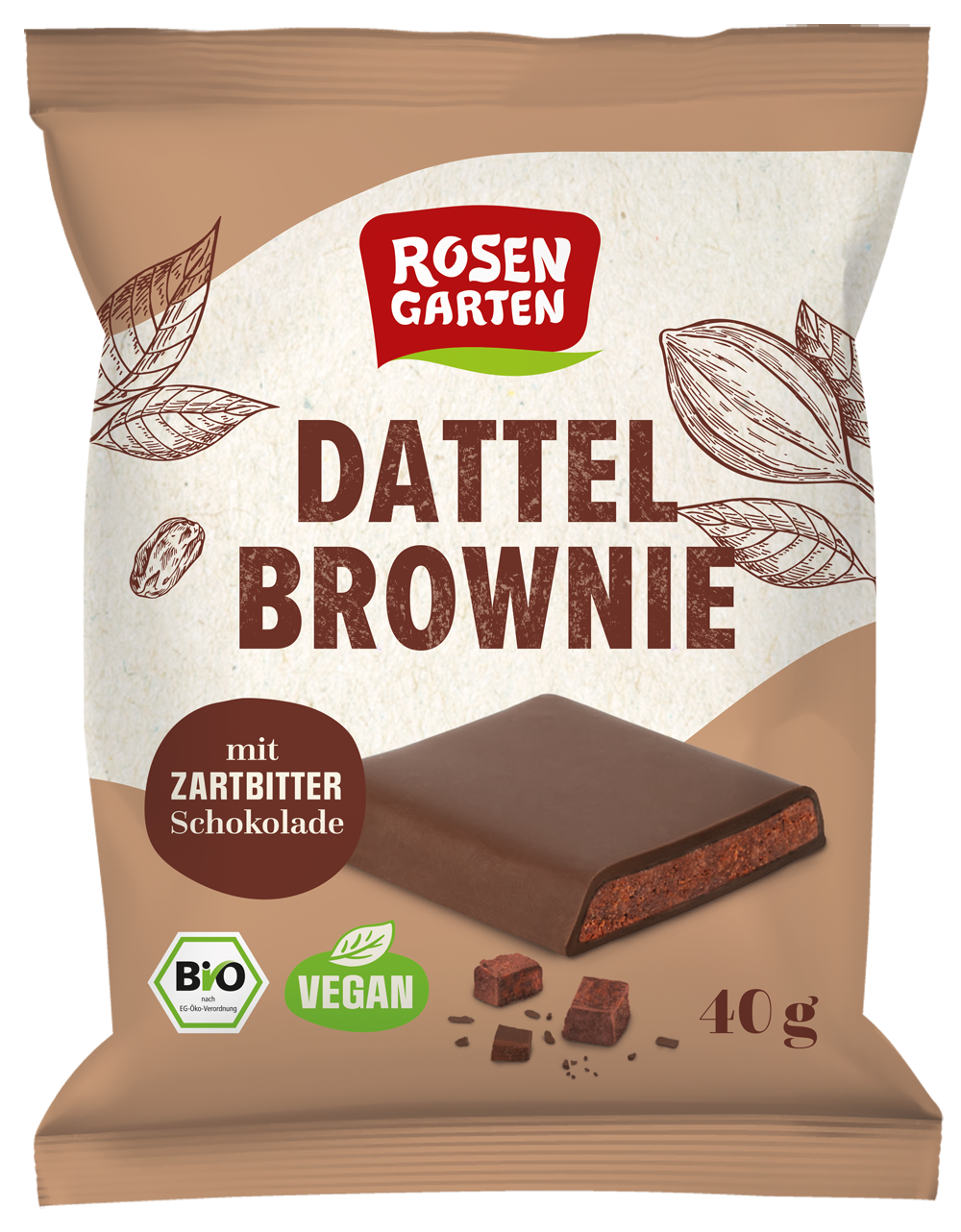 Rosengarten Dattel-Brownie Zartbitter 40g