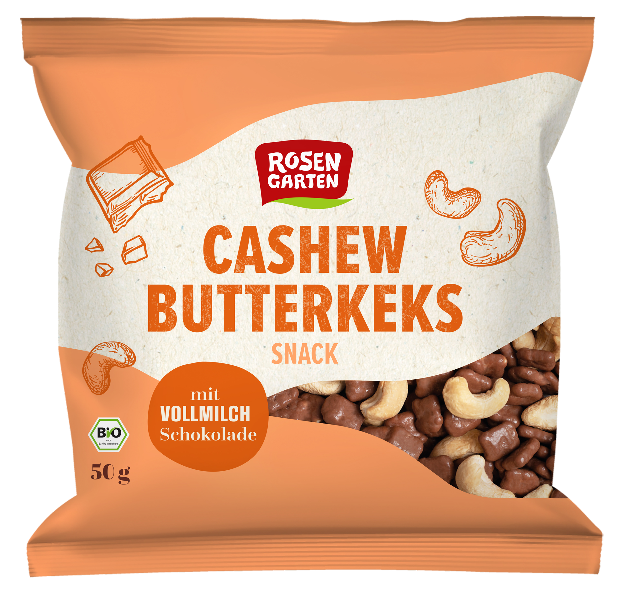 Rosengarten Cashew-Butterkeks-Snack-Mix 50g