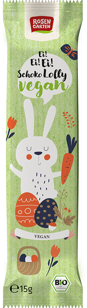 Rosengarten Schoko Lolly-Hase vegan 15g/S