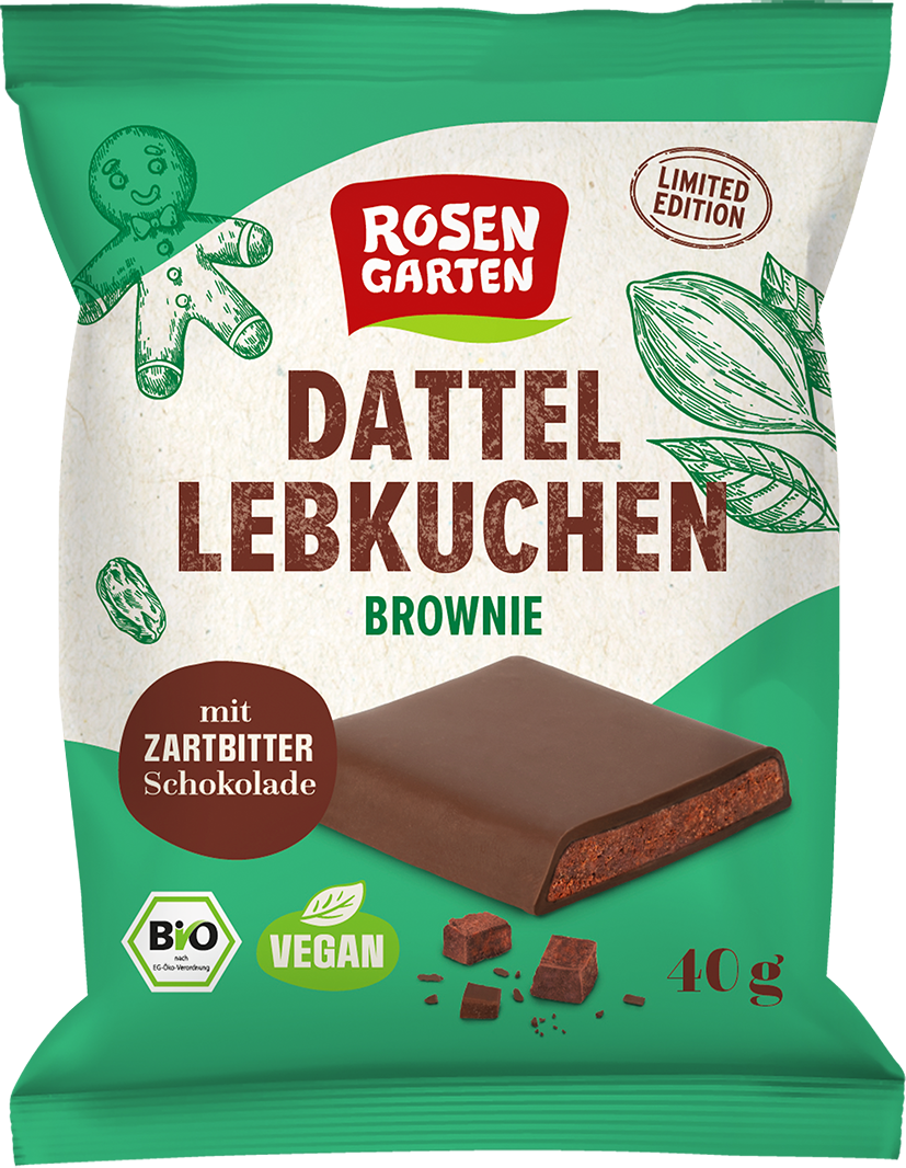 Rosengarten Dattel-Lebkuchen-Brownie 40g/W