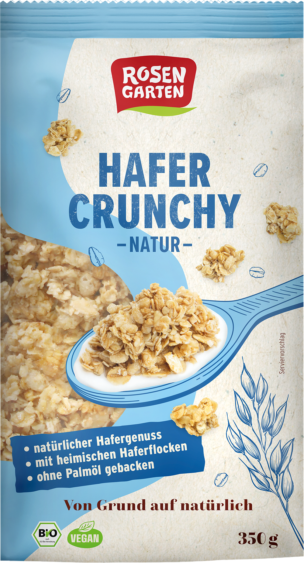 Rosengarten Hafer-Crunchy Natur 350g