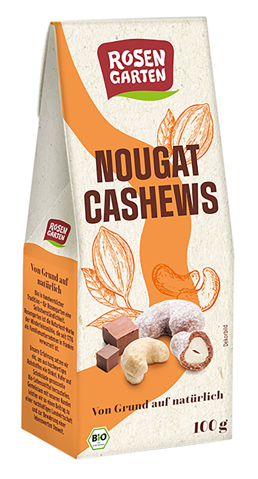 Rosengarten Nougat-Cashews schokoliert 100g