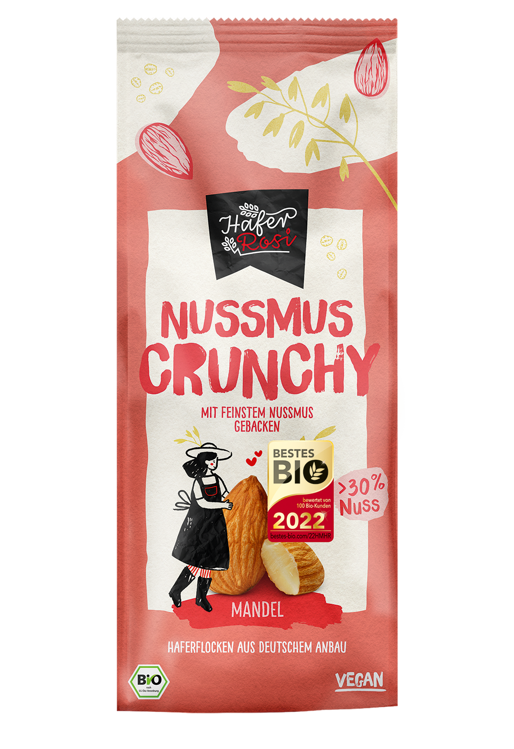Rosengarten HaferRosi Nussmus-Crunchy Mandel 350g/A