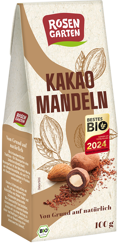 Rosengarten Kakao-Mandeln schokoliert 100g