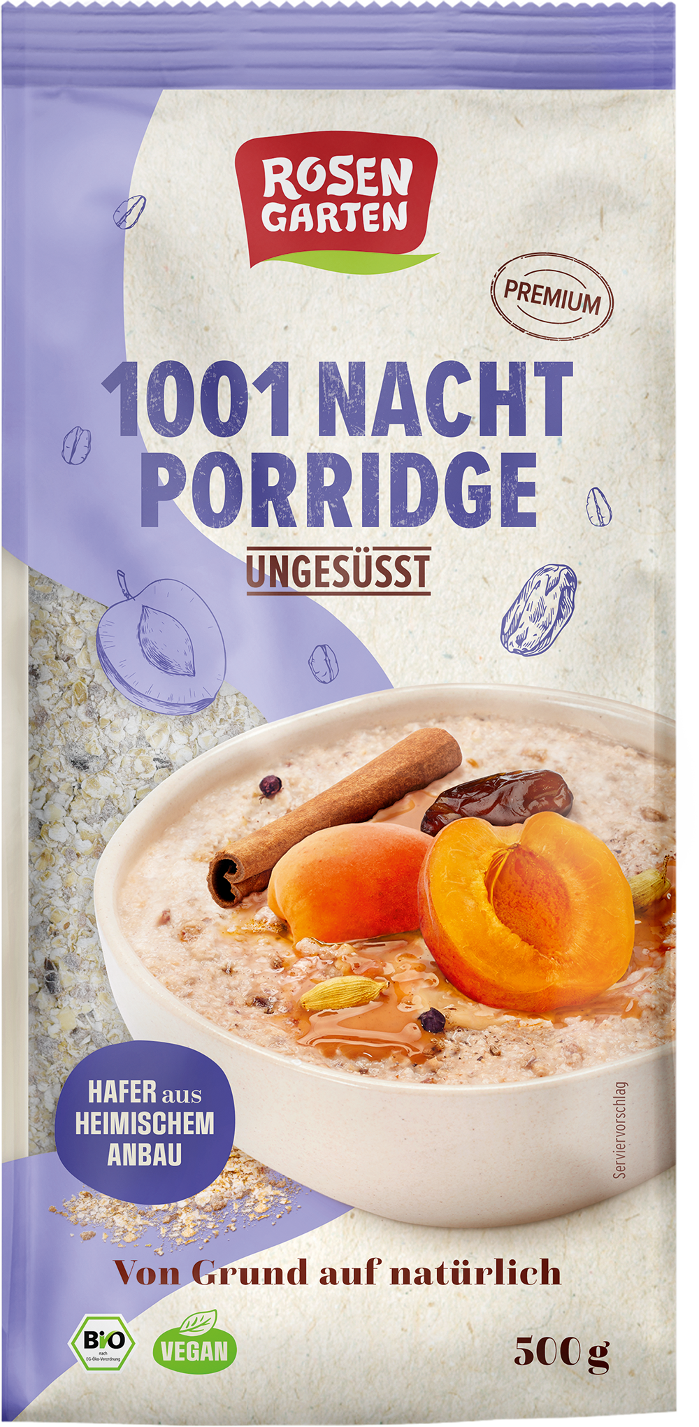 Rosengarten Porridge 1001-Nacht ungesüßt 500g