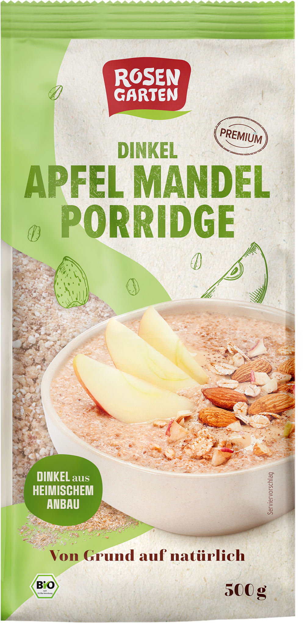 Rosengarten Porridge Dinkel-Apfel-Mandel 500g