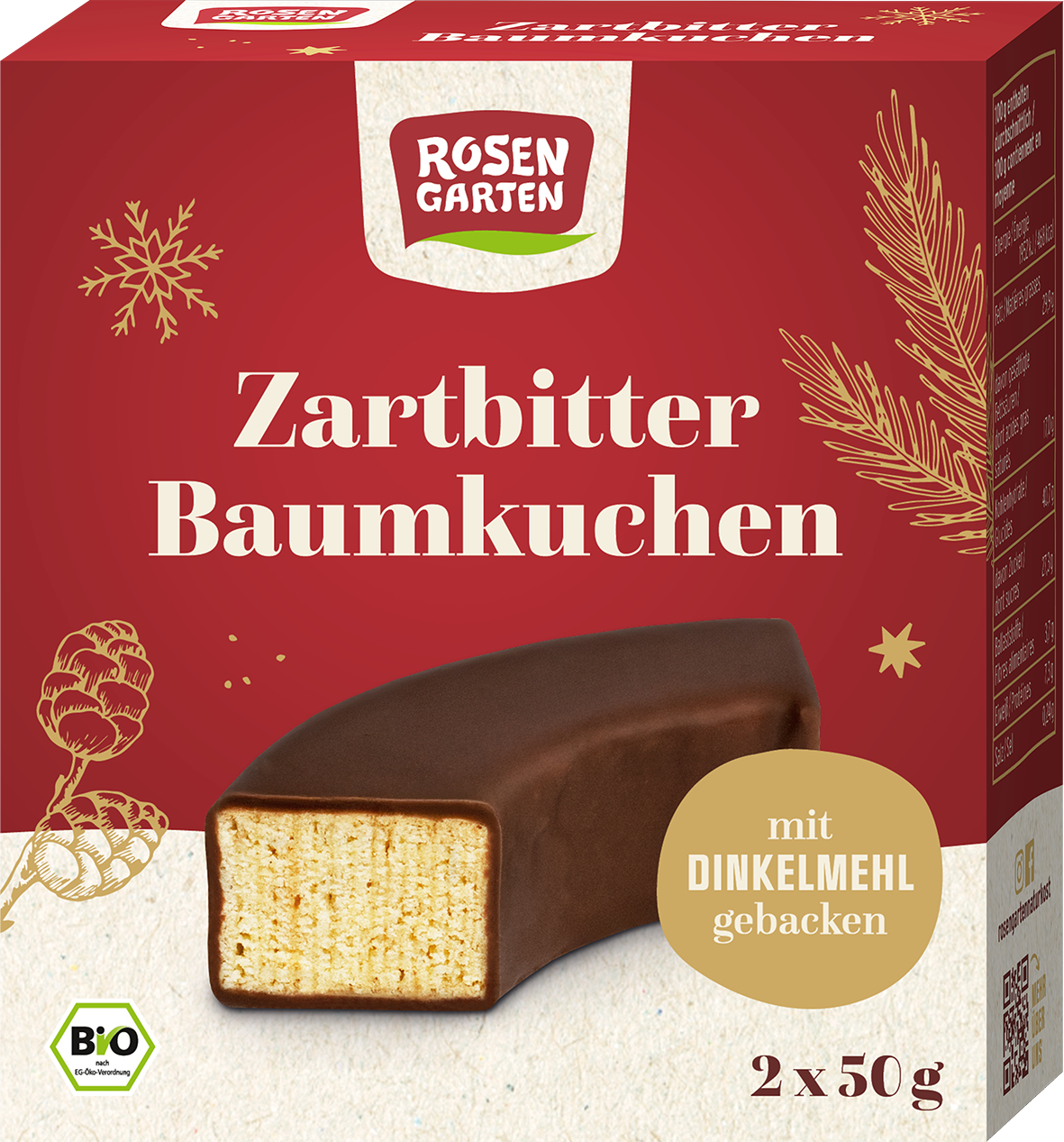 Rosengarten Zartbitter-Baumkuchenringe Duo/W