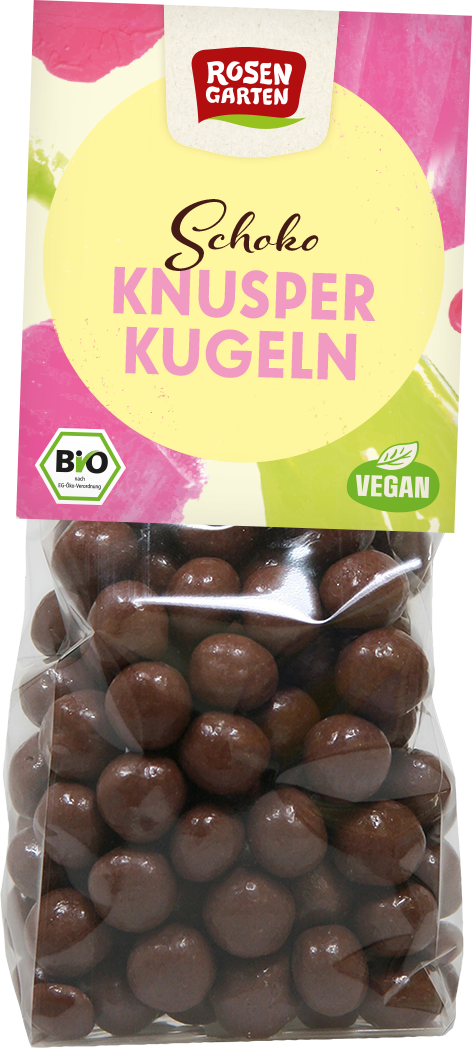 Rosengarten Vegane Schoko-Kugeln mit Knusperkern 80g/S