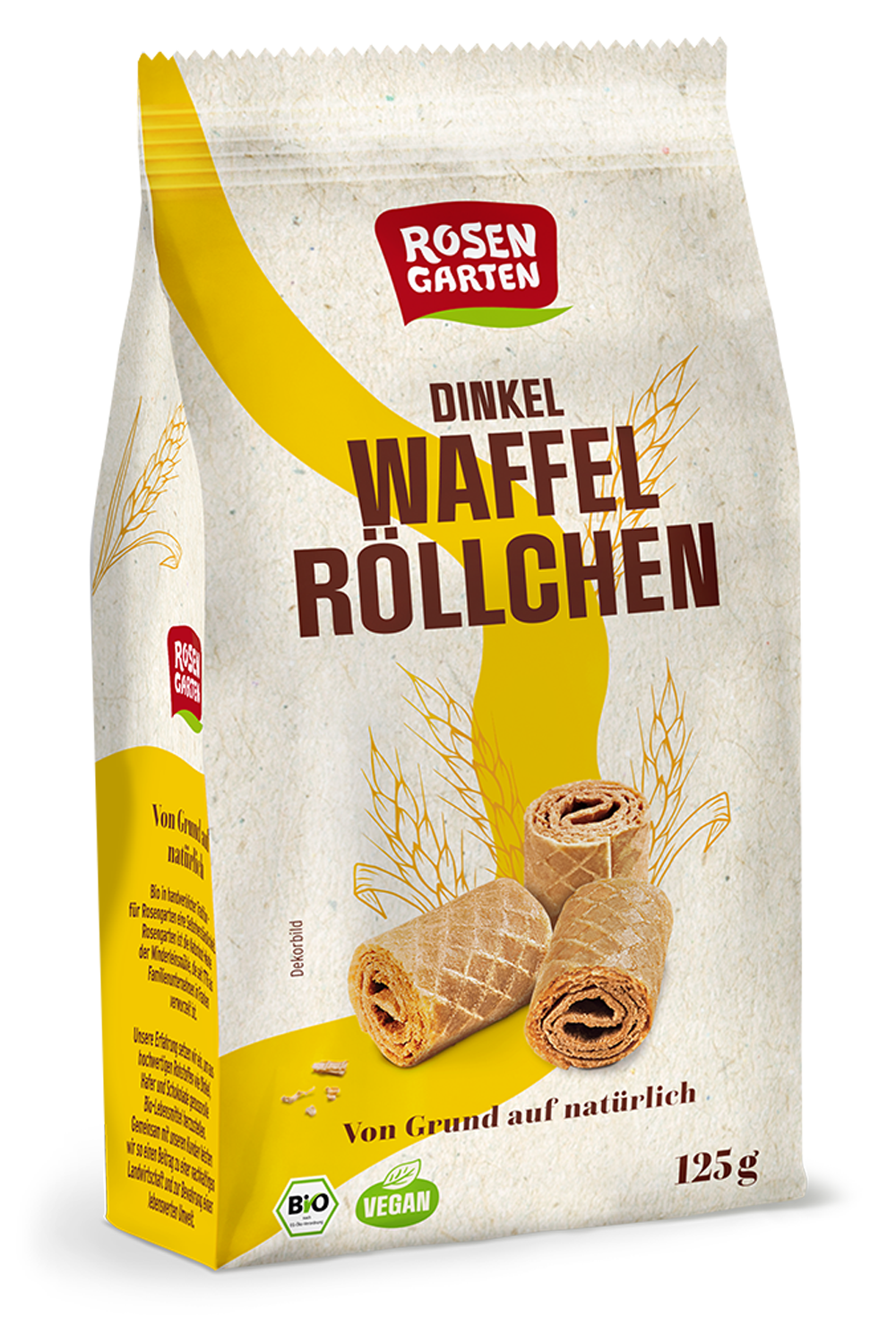 Rosengarten Dinkel Waffelröllchen Natur 125g