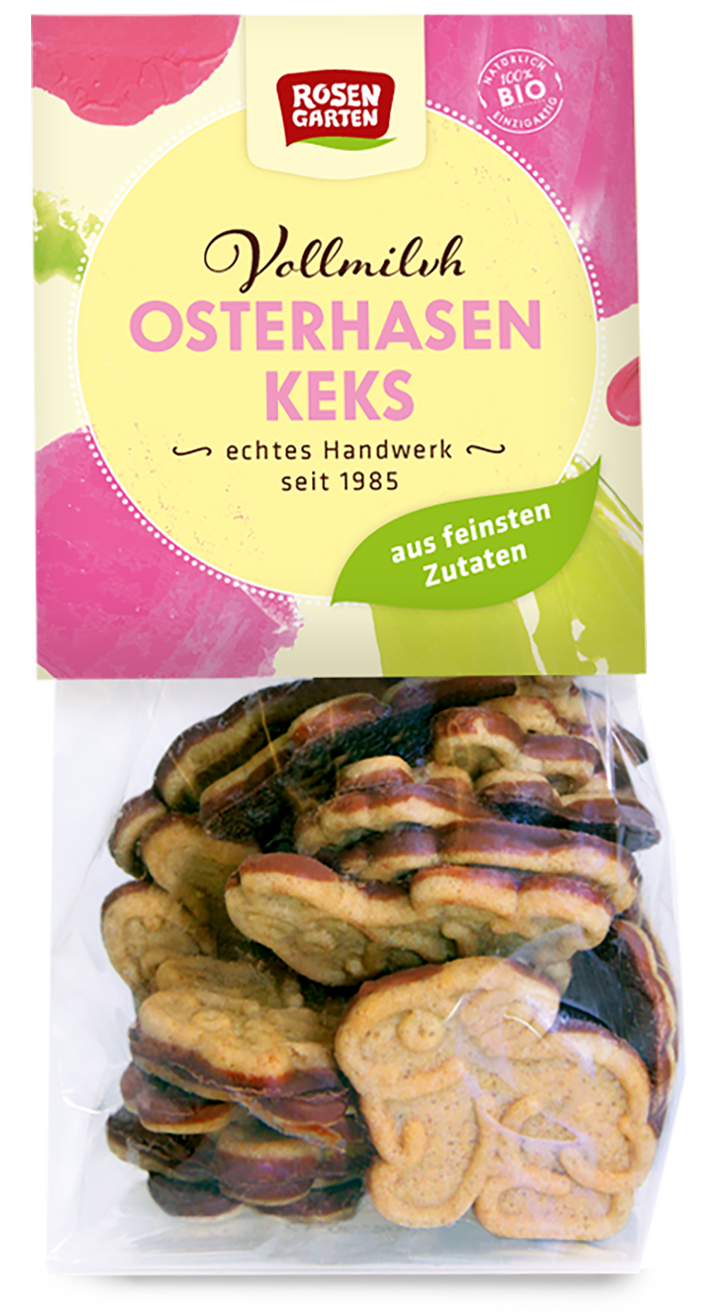 Rosengarten Dinkel Osterhasen-Kekse Vollmilch 150g/S