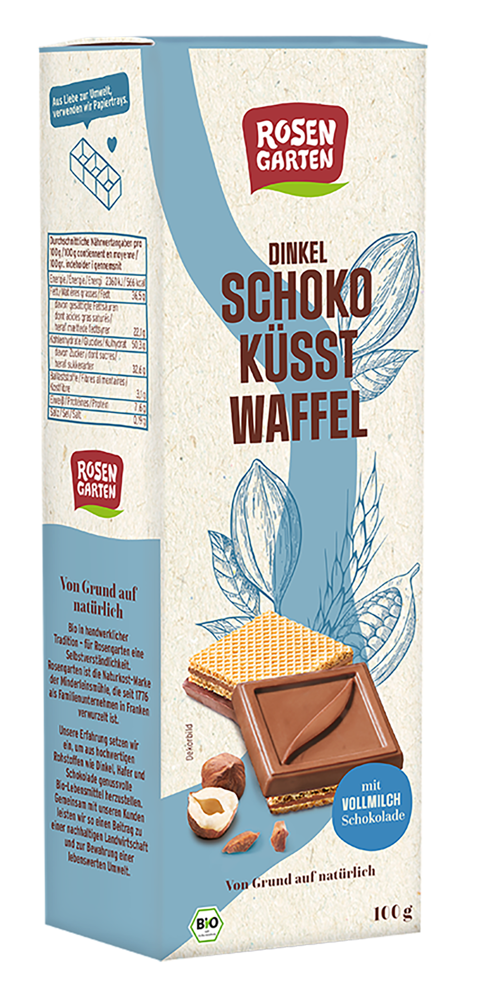 Rosengarten Schoko küsst Waffel Vollmilch 100g